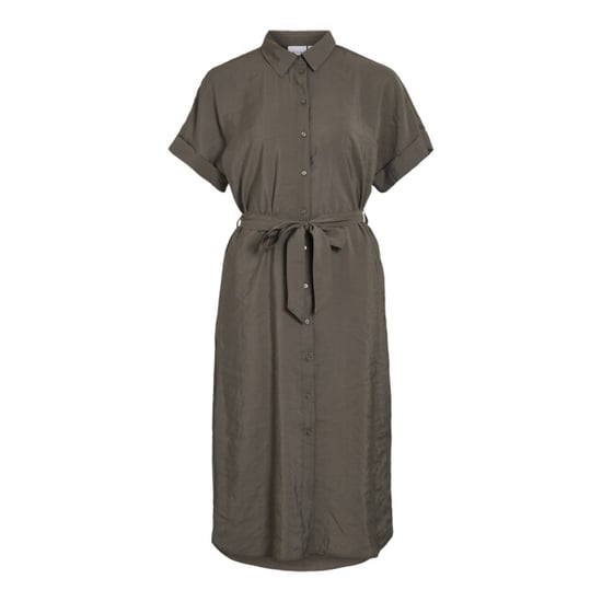 Vila Vihula ss midi shirt dress noos taupe - Image 1