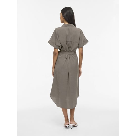 Vila Vihula ss midi shirt dress noos taupe - Image 5
