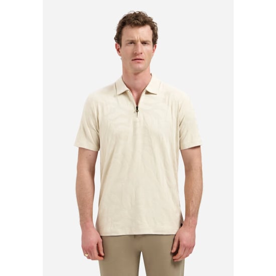 No Excess Polo half zip short sleeve jacquard desert - Image 2