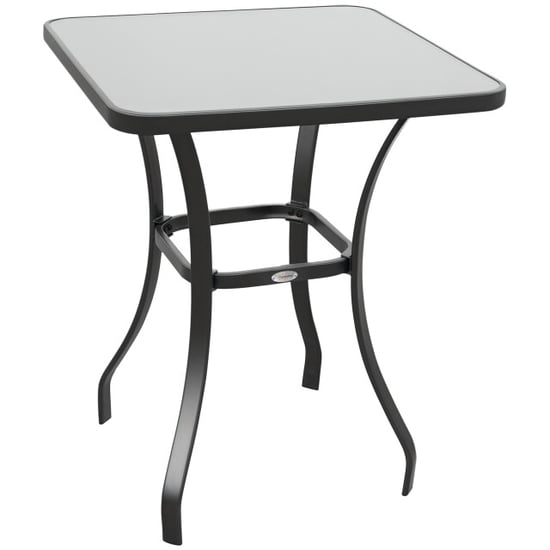 4goodz Bistrotafel vierkant met geharde glasplaat 69 cm - - Image 1