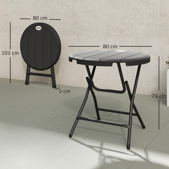 4goodz Bijzettafel opvouwbaar kunststof 80 cm rond - - Image 3