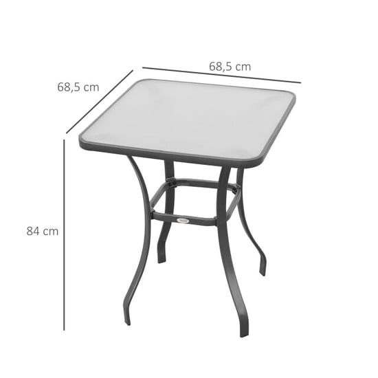 4goodz Bistrotafel vierkant met geharde glasplaat 69 cm - - Image 4