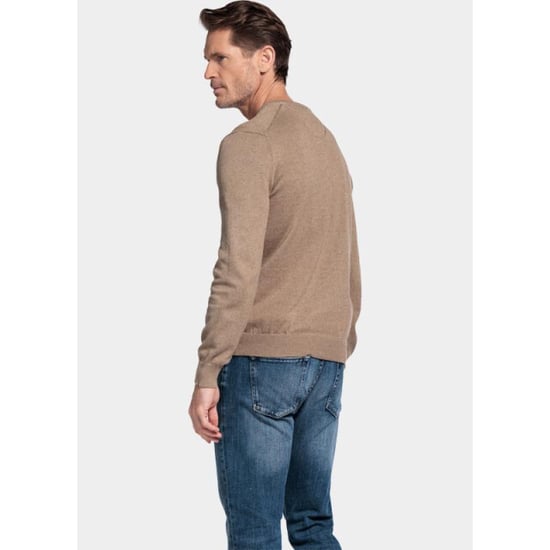 Bos Bright Blue Pullover heren cotton v-neckregular fit zand 618100cct-13/865 - Image 3