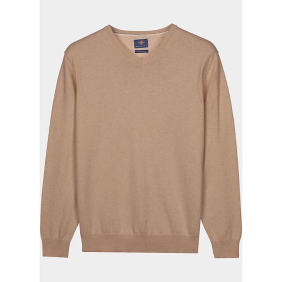 Bos Bright Blue Pullover heren cotton v-neckregular fit zand 618100cct-13/865 - Image 5