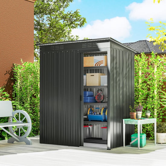 4goodz Tuinschuur metaal schuifdeur -106x159x181 cm - - Image 4