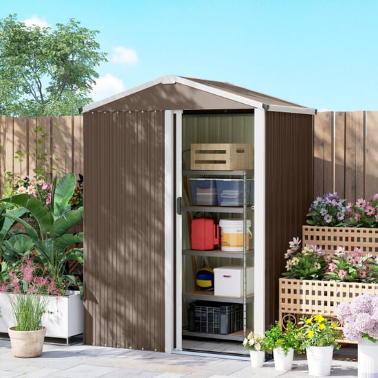 4goodz Tuinschuur metaal afsluitbare schuifdeur -136x87x179 cm - - Image 5