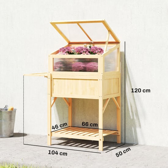 4goodz Verhoogde plantenbak met kweekkas inklapbare zijtafel en opbergruimte - Image 6
