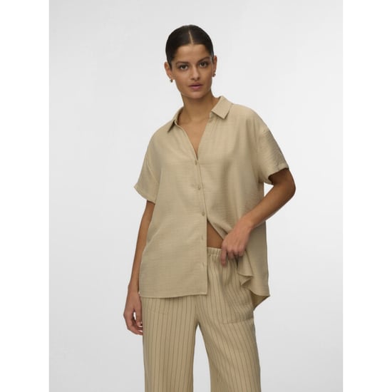 Vero Moda vmmelaney queeny ss shirt wvn 10325866 overcast - Image 3