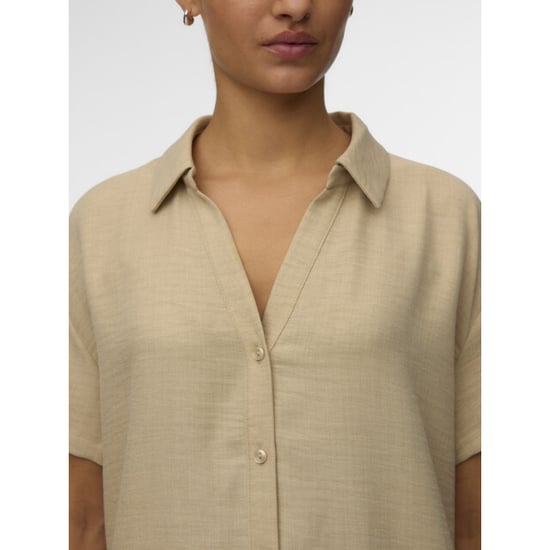 Vero Moda vmmelaney queeny ss shirt wvn 10325866 overcast - Image 4