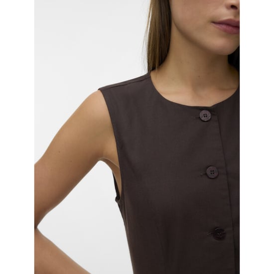 Vero Moda vmselma waistcoat wvn noos 10345675 chocolate torte - Image 2