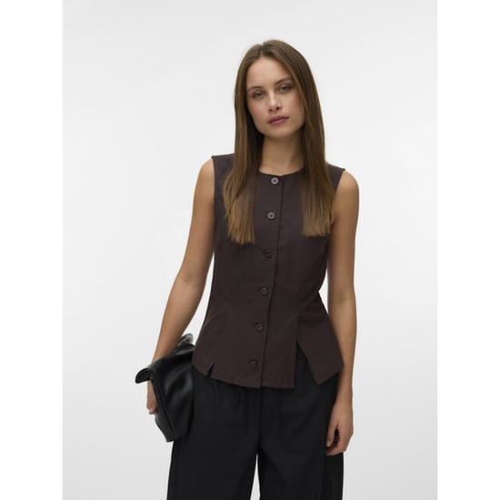 Vero Moda vmselma waistcoat wvn noos 10345675 chocolate torte - Image 3