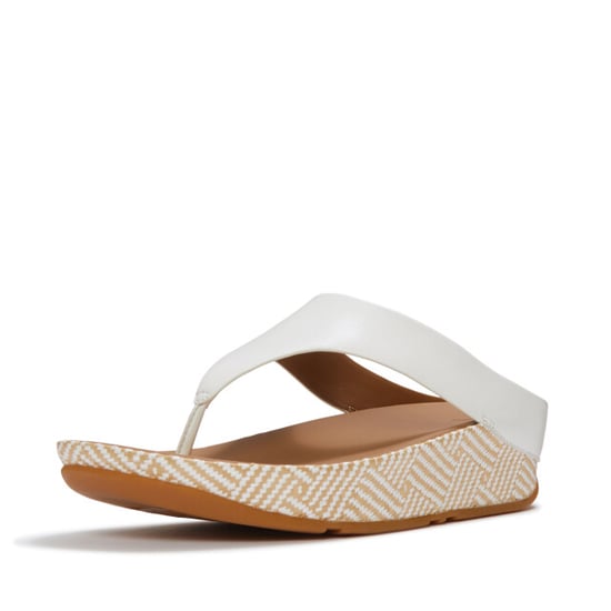 FitFlop Lulu lux graphic-weave leather toe-post sandals - Image 1
