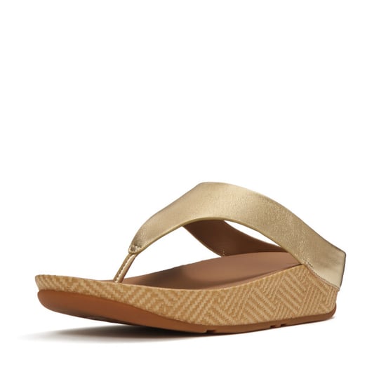 FitFlop Lulu lux graphic-weave leather toe-post sandals - Image 3
