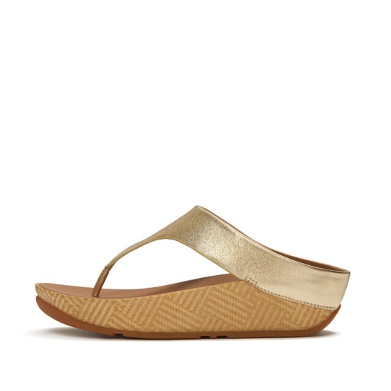 FitFlop Lulu lux graphic-weave leather toe-post sandals - Image 5
