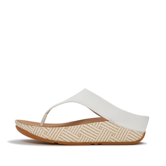 FitFlop Lulu lux graphic-weave leather toe-post sandals - Image 2