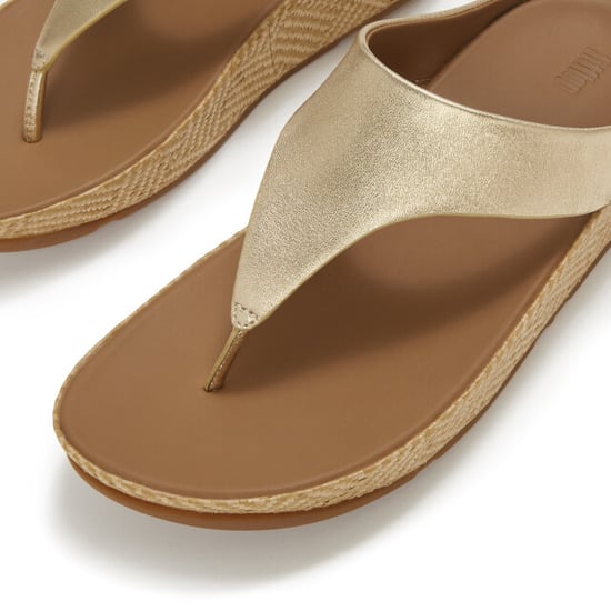 FitFlop Lulu lux graphic-weave leather toe-post sandals - Image 6