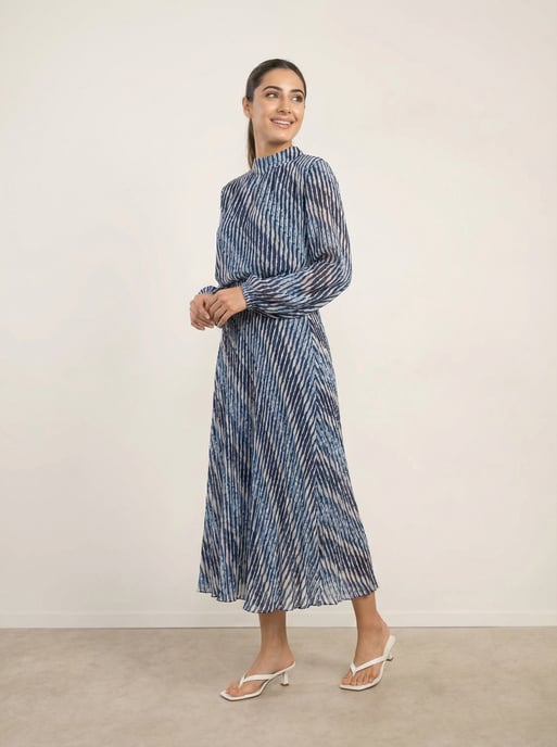 High Neck Bubble Print Dress - Image 1