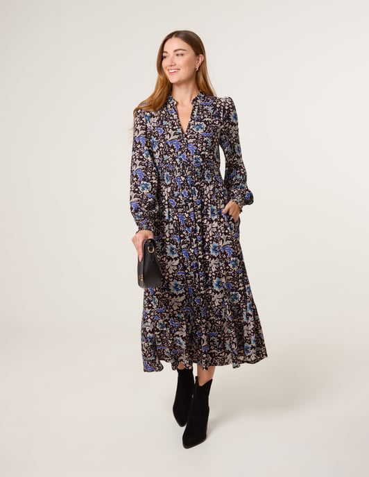 Paisley Shirred Waist Shirt Dress - Image 1