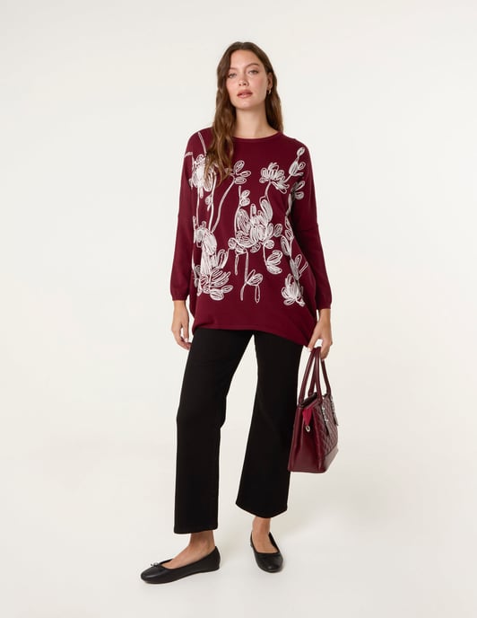 Embroidered Round Neck Jumper - Image 3