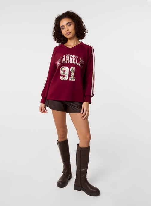 Metallic Leopard Long Sleeve Sports Jersey - Image 2