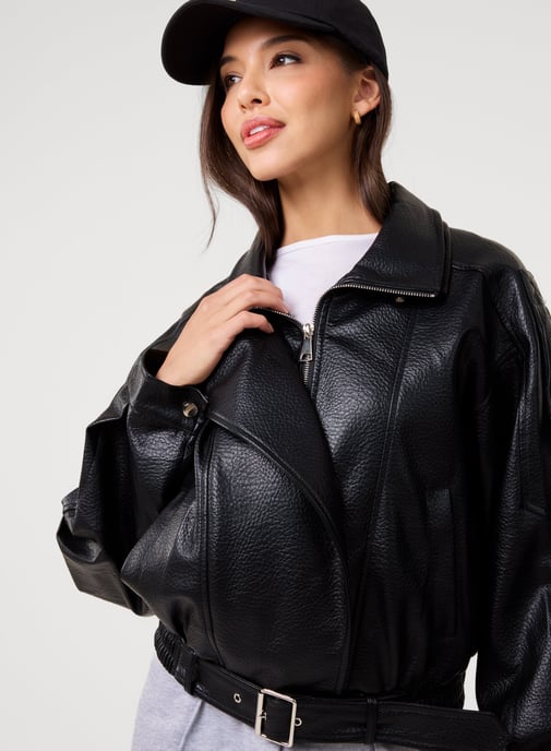 Oversized PU Leather Jacket - Image 4