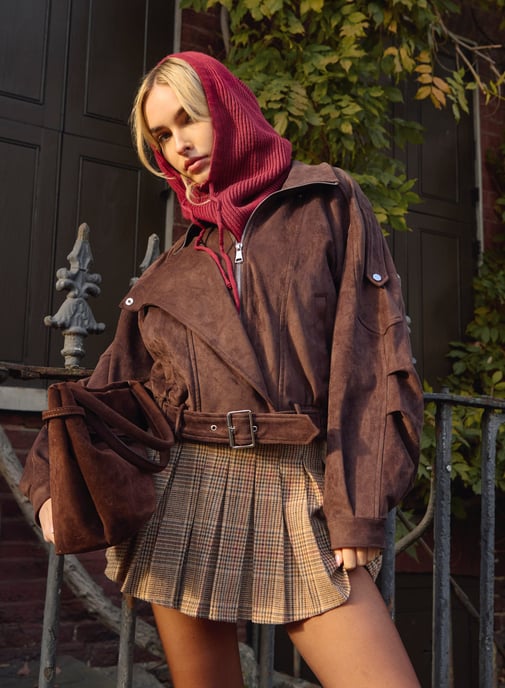 Faux Suede Oversized Jacket - Image 2