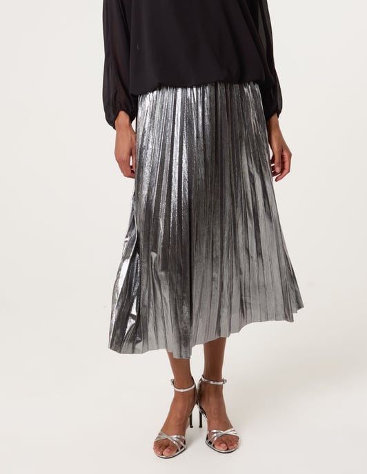 Metallic Pleated Tulle Skirt - Image 2