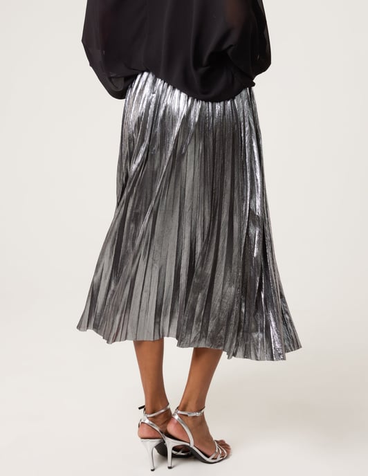 Metallic Pleated Tulle Skirt - Image 4