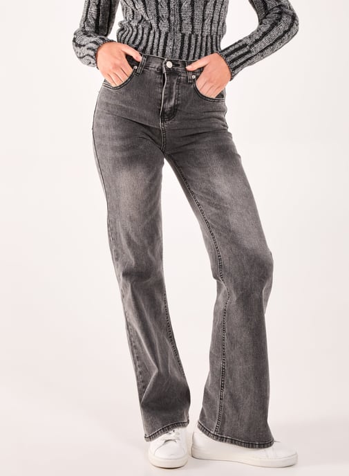 Washed Relaxed Fit High Waist Jeans - Image 4