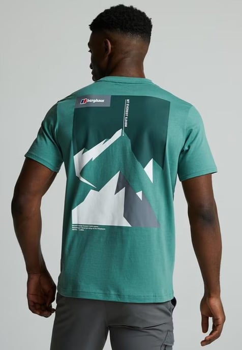 Berghaus Everest Mountain Ridge T-Shirt in Teal Green - Image 3