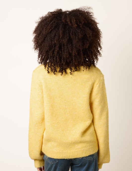 Gold Tone Flower Embossed Button Cardigan - Image 4