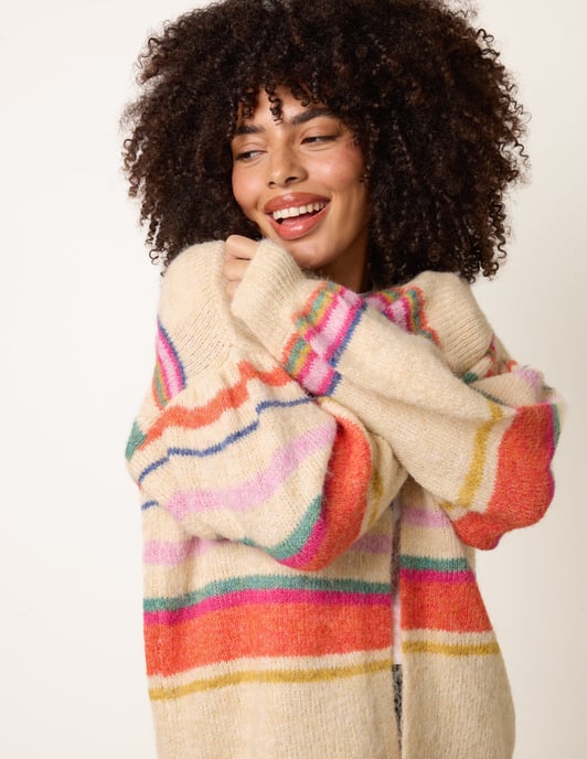 Multi Coloured Stripe Cardigan - Image 2
