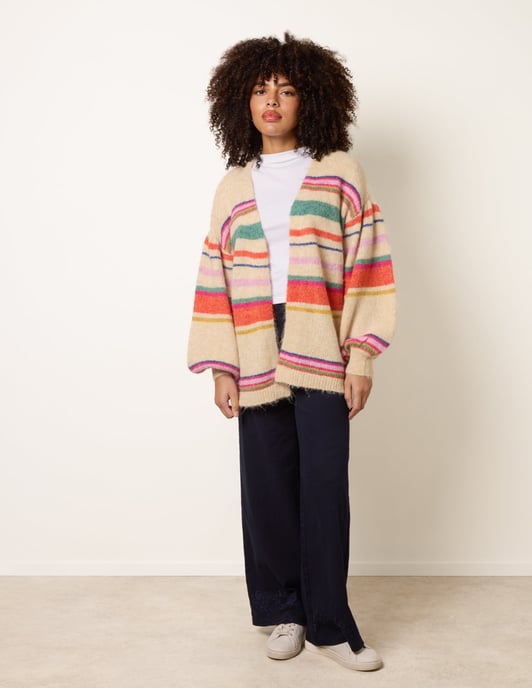 Multi Coloured Stripe Cardigan - Image 3