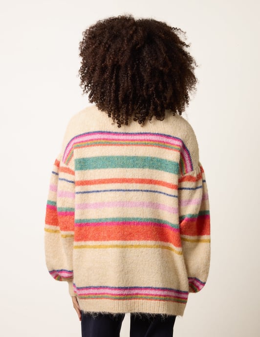 Multi Coloured Stripe Cardigan - Image 4