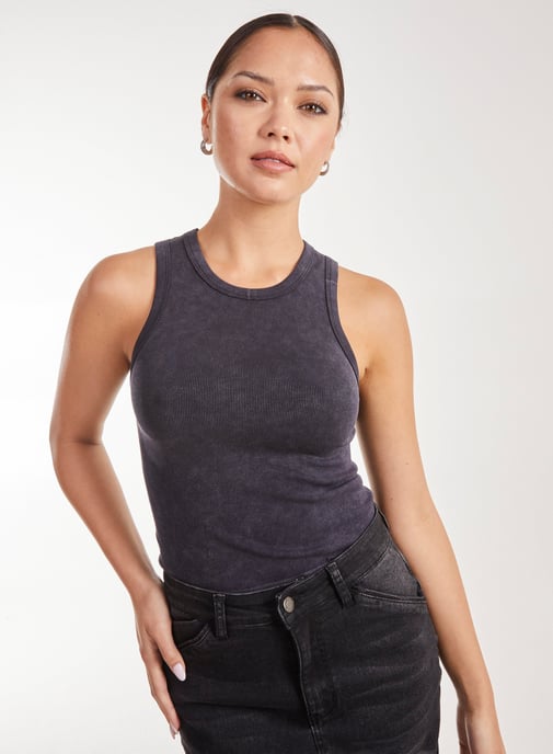 Washed Active Rib Vest - Image 1