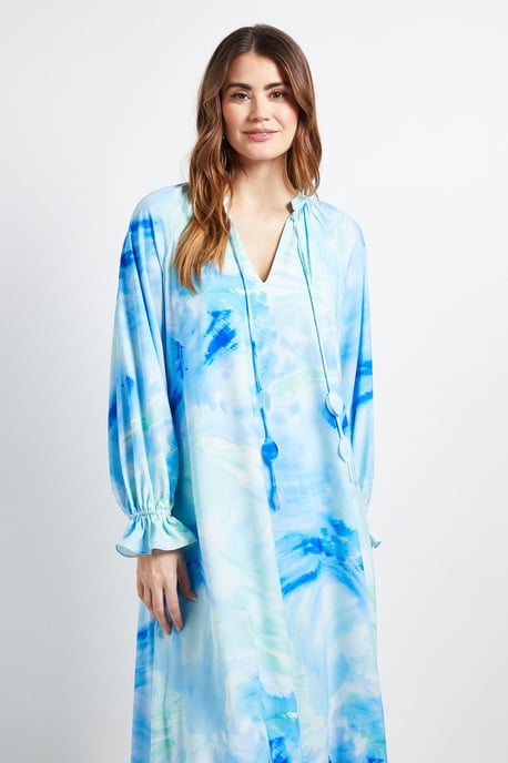 Abstract Tie Smock Dress - Image 2