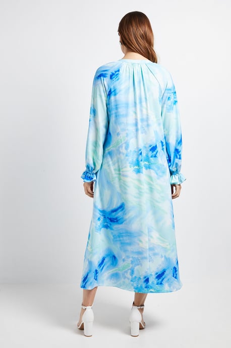 Abstract Tie Smock Dress - Image 3