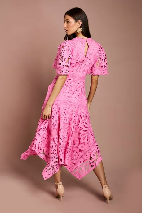 Placement Lace Hanky Hem Dress - Image 3