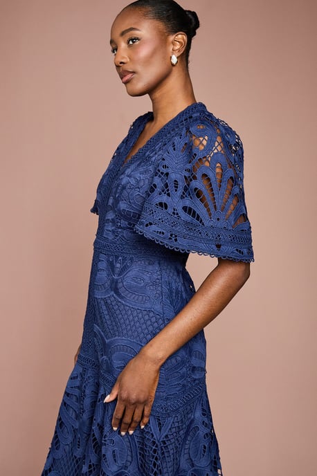 Placement Lace Hanky Hem Dress - Image 2