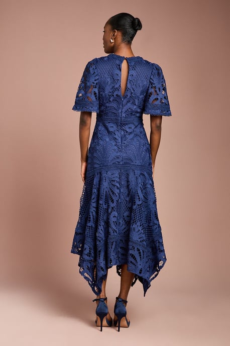 Placement Lace Hanky Hem Dress - Image 3