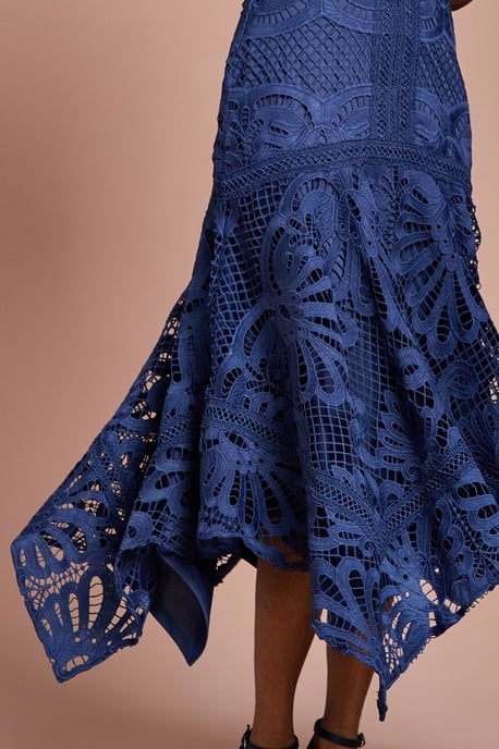 Placement Lace Hanky Hem Dress - Image 4