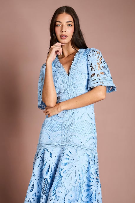 Placement Lace Hanky Hem Dress - Image 2