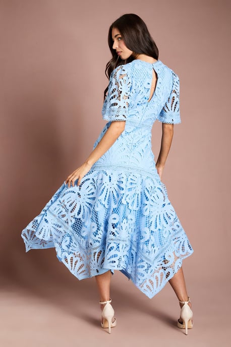 Placement Lace Hanky Hem Dress - Image 3
