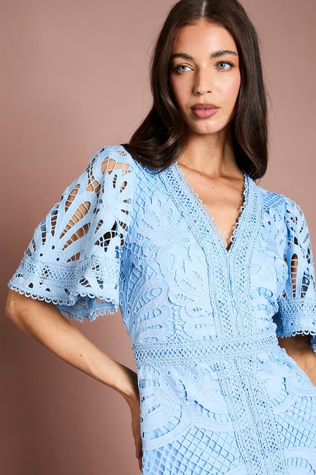 Placement Lace Hanky Hem Dress - Image 4