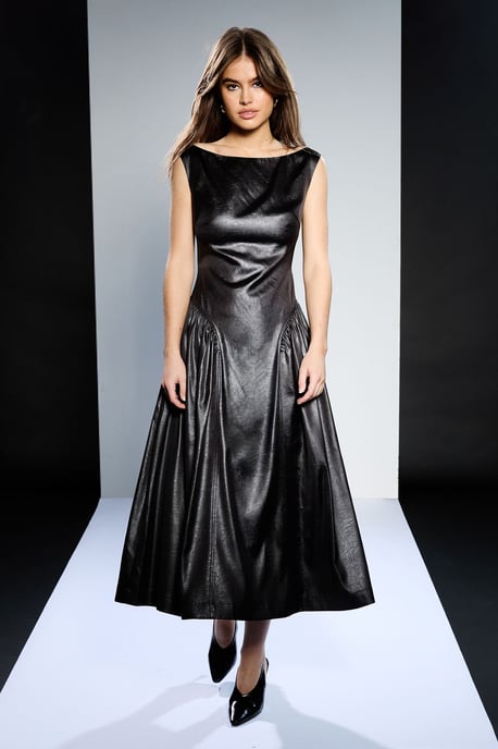Runway 1.8.1.8 Bardot Neck Peplum Detail Dress - Image 1