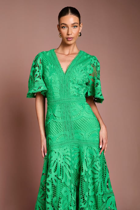 Placement Lace Hanky Hem Dress - Image 2