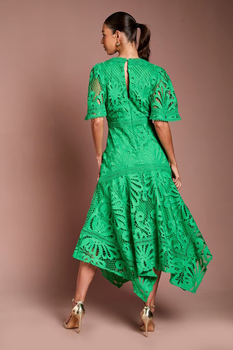 Placement Lace Hanky Hem Dress - Image 3