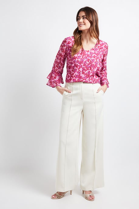 Floral Flute Sleeve Top - Image 2