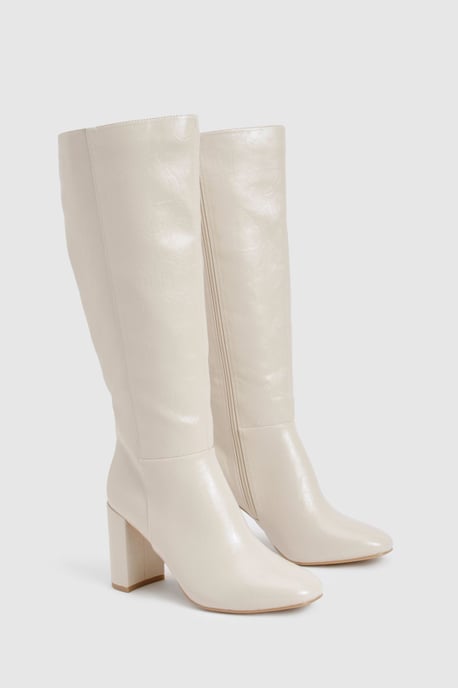Wide Fit Block Heel Knee High Boots - Image 2
