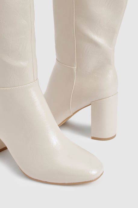 Wide Fit Block Heel Knee High Boots - Image 6